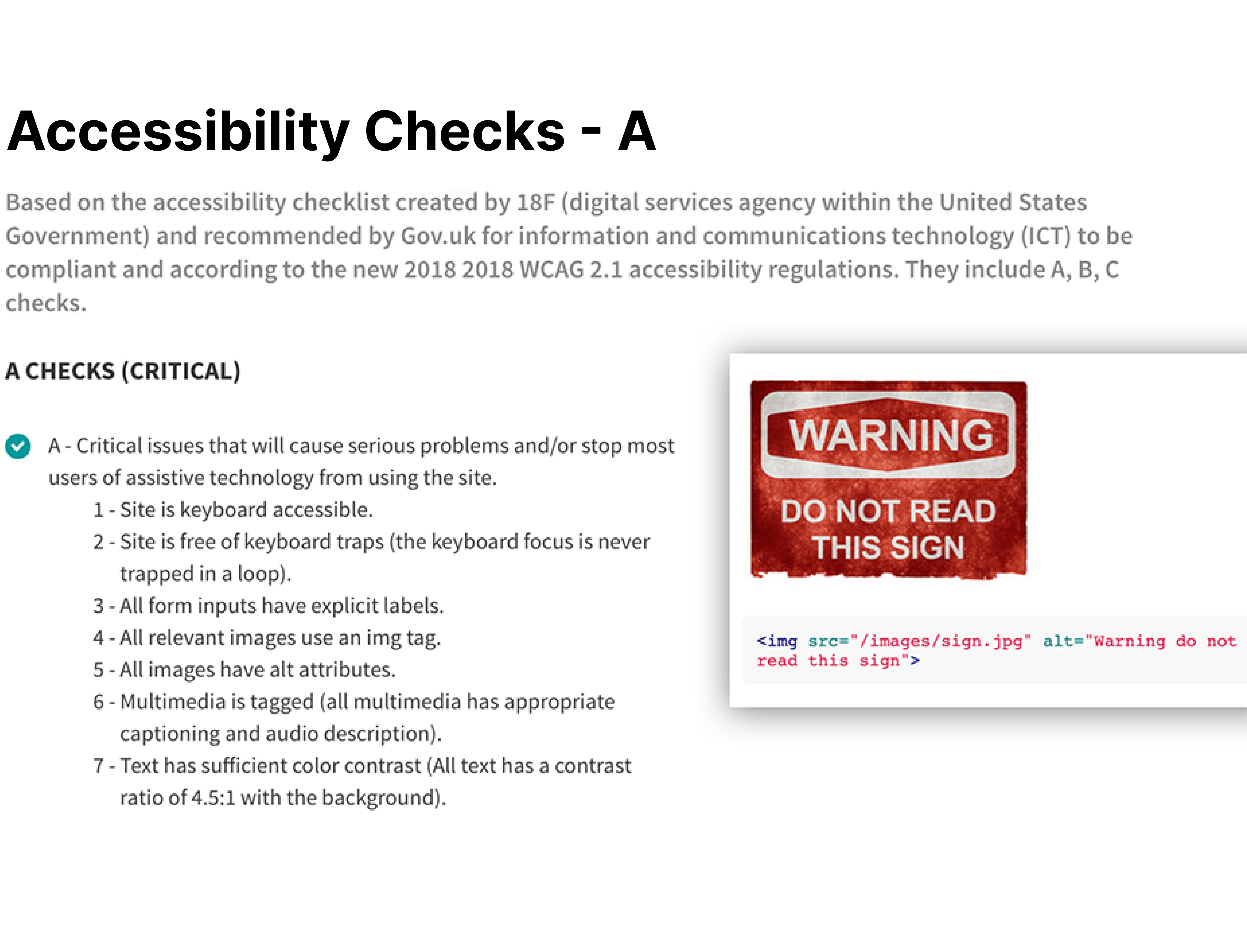 UX deliverables accessibility checks - A