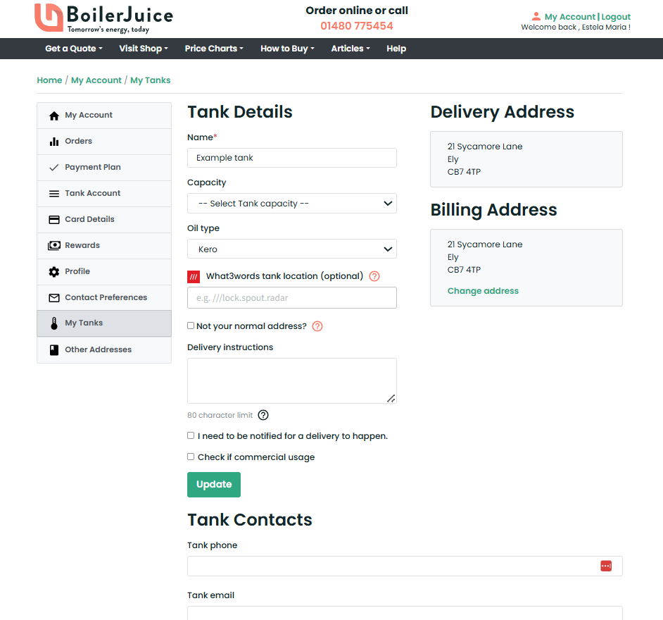 BoilerJuice new screens