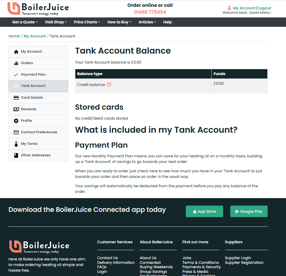 BoilerJuice new screens
