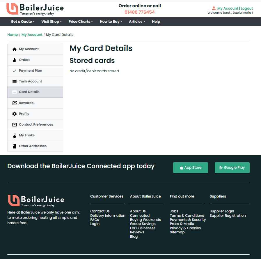 BoilerJuice new screens