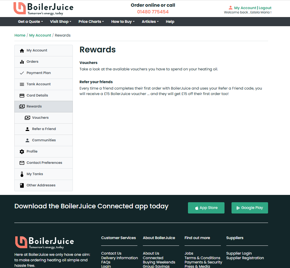 BoilerJuice new screens