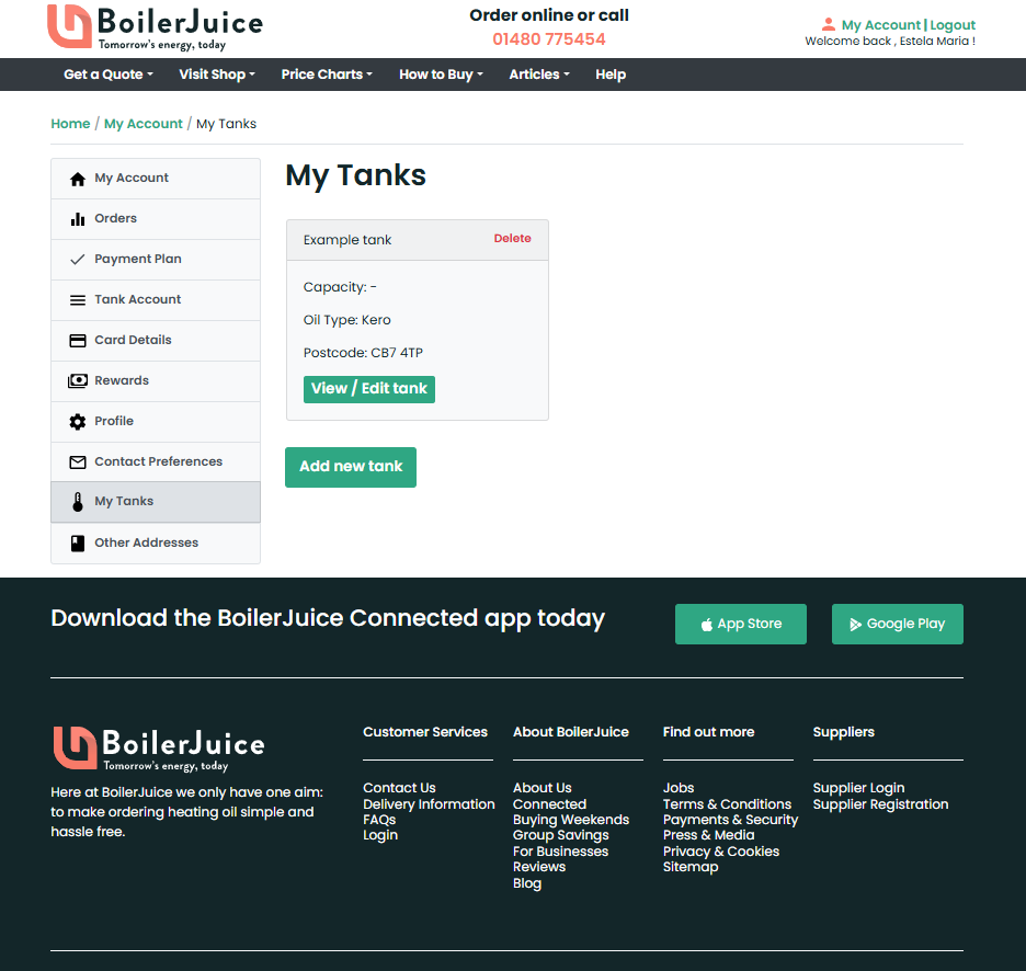 BoilerJuice new screens