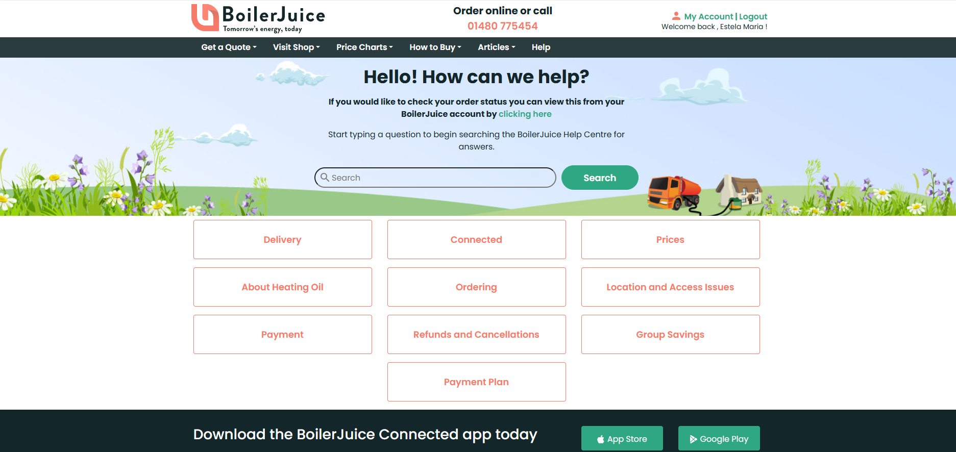 BoilerJuice new screens