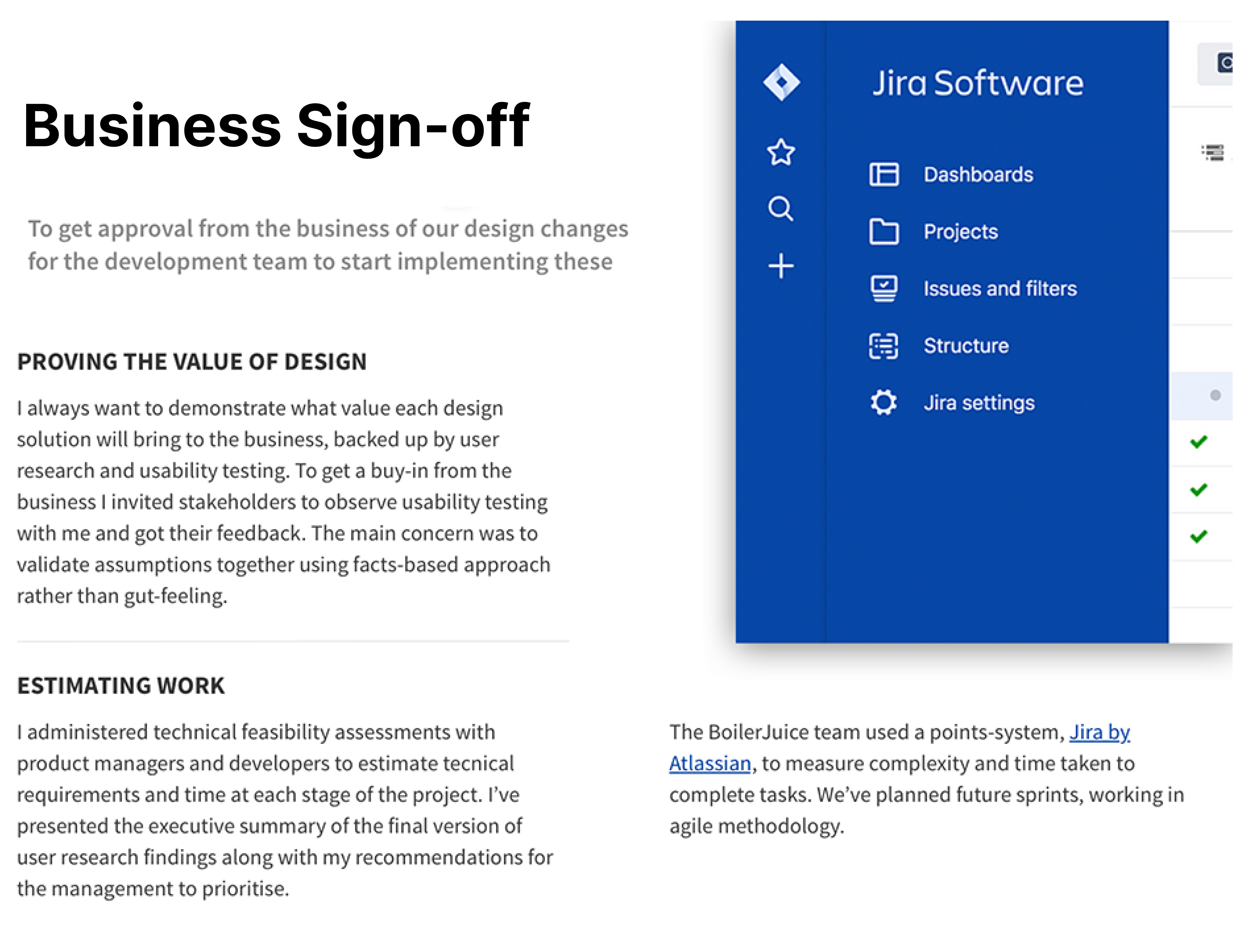 UX deliverables sign-off