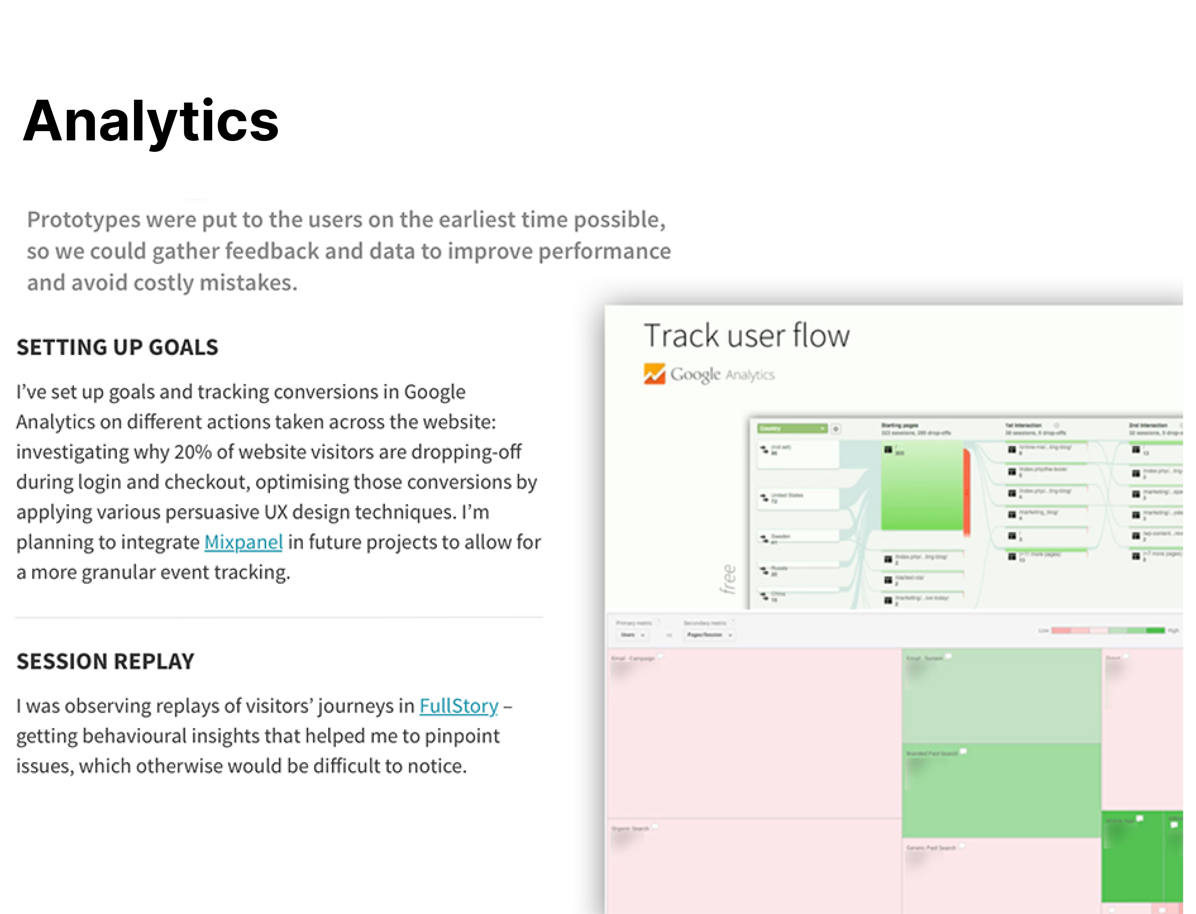 UX deliverables analytics