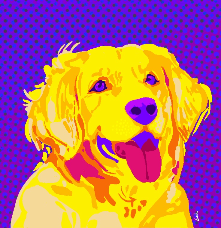 pub portrait & sketch - pet portrait of a dog