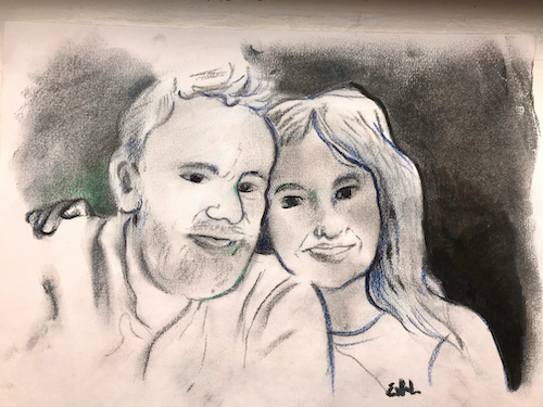 pub portrait & sketch - pet portrait of a dog